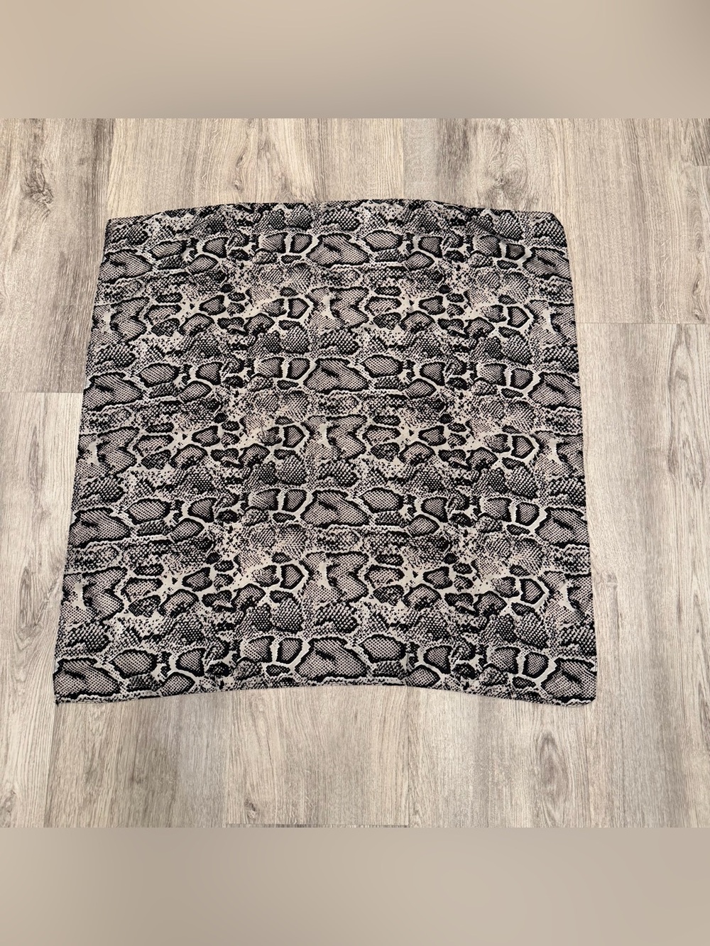 Snake Print Square Scarf Wrap Bandana Neutral Animal Print 27x27